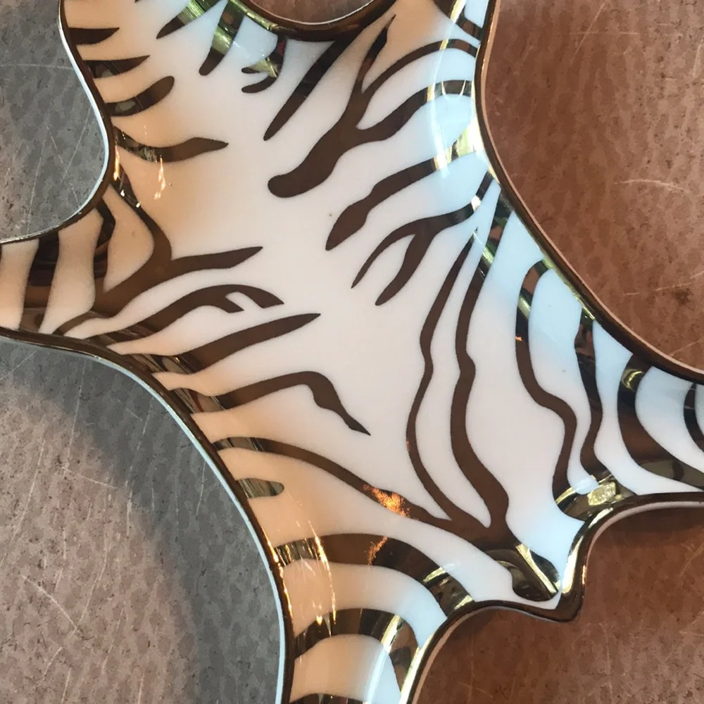 Tri-Coastal Designs Gold Zebra Trinket Tray